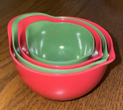 Trudeau Melamine Nesting Measuring Cups - Set of 4 / Red & Green Christmas  EUC - Image 1 of 2