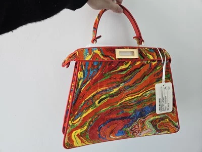 NEW - Fendi - Red Marble Peekaboo Bag Medium - Image 1 of 2