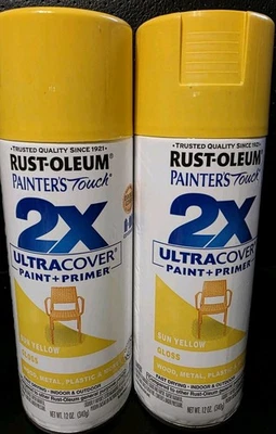 Rust-Oleum Painters Touch 2X Premium Gloss Spray Paint,  Yellow, 12oz  Set Of 2 - Image 1 of 3