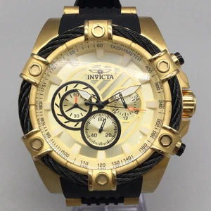 Invicta Bolt Chronograph Watch Mens 55mm Silicone Band Tachymeter New Battery - Picture 1 of 14