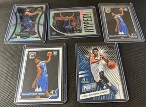 2015-16 Panini Completo Karl-Anthony Towns Plata 5 Cartas Paralelas y Novato Lote - Imagen 1 de 3