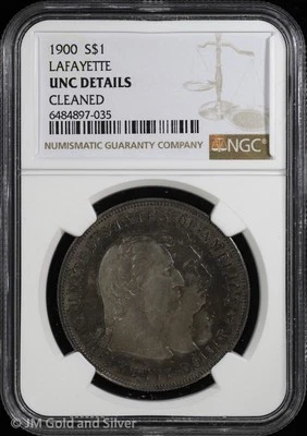 1900 $1 Lafayette Commemorative Silver Dollar NGC UNC Details | Uncirculated - Image 1 of 4