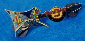 UNIVERSAL CITYWALK OSAKA JAPAN CITY RIVER NIGHT SCENE GUITAR Hard Rock Cafe PIN - Picture 1 of 1