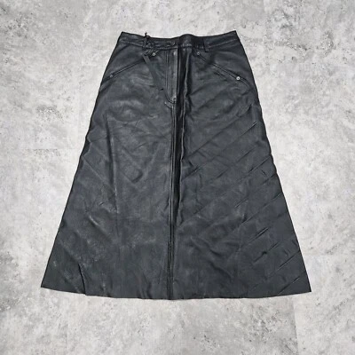 ZARA Steven Meisel Cuero de Vaca Negro Midi Falda Cuero Nuevo Diseñador Talla M Foto 1 de 4