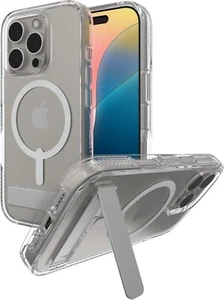 ZAGG Crystal Palace Magsafe Military-Grade Clear Kickstand Case - iPhone 16 Pro - Picture 1 of 8