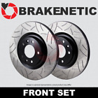 FRONT SET BRAKENETIC Premium GT Slotted Brake Disc Rotors BNP34093.GT BMW Serie 7