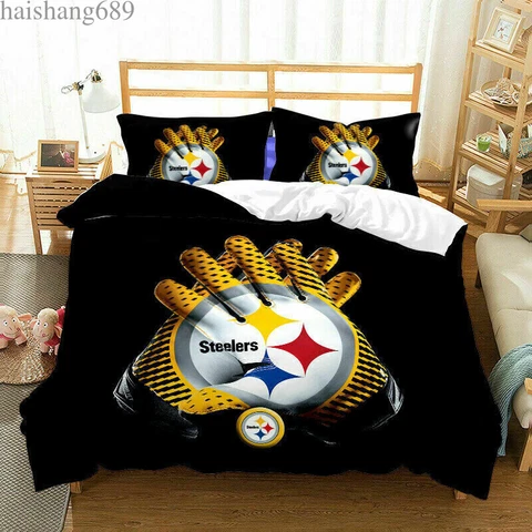 USA Pittsburgh Steelers Bedding Set 3PCS Duvet Cover Pillowcases Comforter Cover Cover