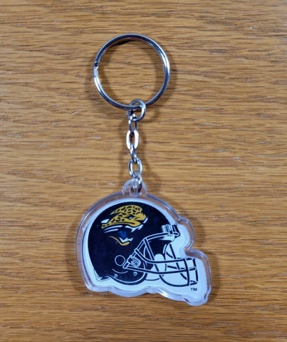 JACKSONVILLE JAGUARS Clear Plastic Helmet Logo NFL Football Key Ring Key Chain Cover