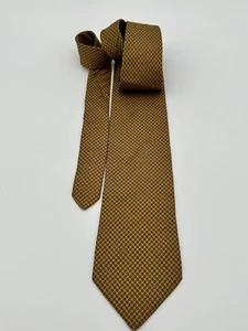 NWOT - BROOKS BROTHERS SILK MEN'S TIE - GOLD WITH GRAY PATTERN - Picture 1 of 4