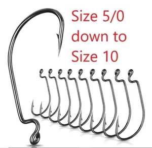 Worm Hook Swimbait Weedless Drop Shot LRF Lure Fishing (5 Sizes - 10 Pack) - Picture 1 of 16