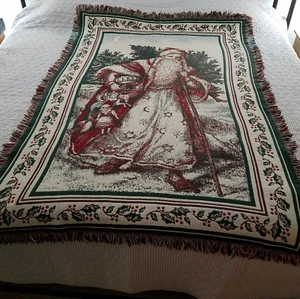 Christmas Throw Blanket Santa Tree Toys - Picture 1 of 8