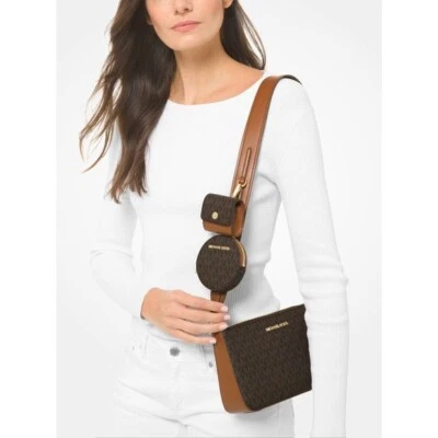 Новый с Ярлыками Michael Kors путешествий маленький через плечо с Tech прилагается кожаная коричневая сумка - Изображение 1 из 4