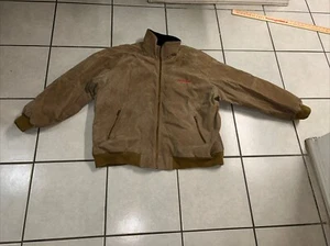 VINTAGE EXXON MOBIL Men's Bomber Varsity Jacket Coat SEUDE LEATHER COTTON SZ 3XL - Picture 1 of 15