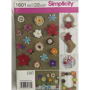 #1601 Simplicity Fabric Flowers Sewing Pattern - Picture 1 of 4