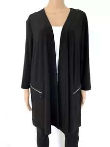 NWT NEW! JOSEPH RIBKOFF Size US 20 2XL UK 22 Black Zip Jacket Cardigan Top Wrap - Picture 1 of 10