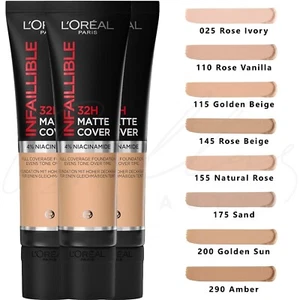 L'OREAL Infallible 32H Matte Cover Mattifying Longwear Foundation 30ml *NEW* - Picture 1 of 20