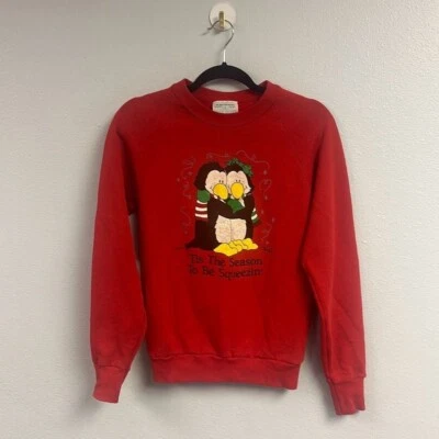 Sudadera De Colección Años 80 The Reiss Corporation Mujer’s Red Penguin Gráfico Mediana Foto 1 de 4