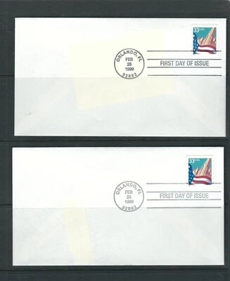 US SC # 3281 and two others , Flag Over City . FDC. Ready For Cachet - Image 1 of 2