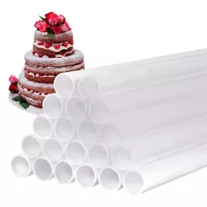 20Pcs Cake Dowels White Cake Support Rods Round Dowels Straws Reusable Dowel Rod - Picture 1 of 12