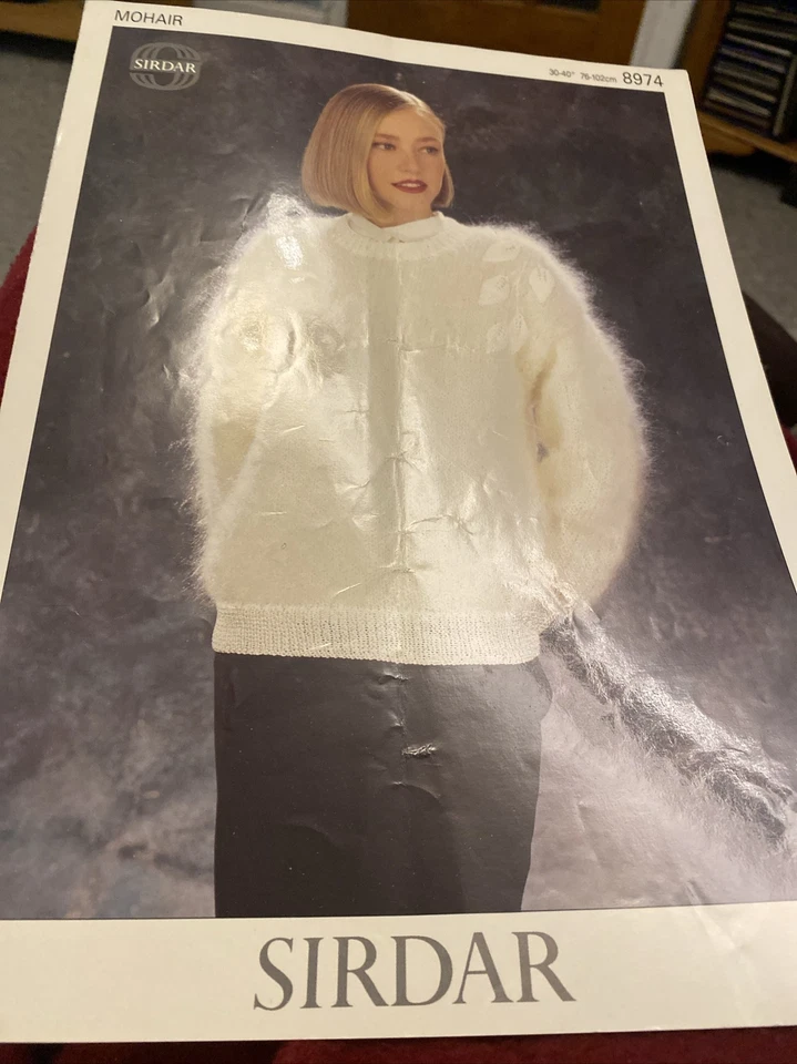 Original Vintage Knitting Pattern  Sirdar  8974 Ladies Mohair Sweater - Image 1 of 1