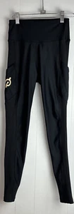Peloton Ribbed Pocket Leggings Black Rib Leggings with Logo Size Medium - Picture 1 of 7
