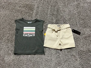 Carhartt Girl's Shirt Size 6 - Star Ride Girls Shorts Size 6x - Lot Of 2 - New - Picture 1 of 9