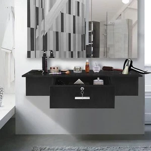 Black Salon Wall Mount Stations Styling Classic Locking Storage Beauty Salon - Picture 1 of 12