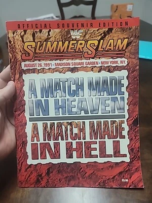 1991 WWF Summerslam Arena Program Hulk Hogan Randy Savage MSG No Barcode! - Image 1 of 4