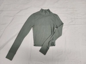 American Eagle Women Thermal Long Sleeve Turtle Neck Green SZ M - Picture 1 of 7