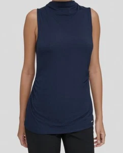 Calvin Klein Women's Blue High Neck Sleeveless Knit Top Size L - Picture 1 of 5