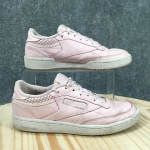 Reebok Shoes Womens 8.5 Classic Fashion Sneakers Pink Leather Lace Up Low Top - Picture 1 of 16