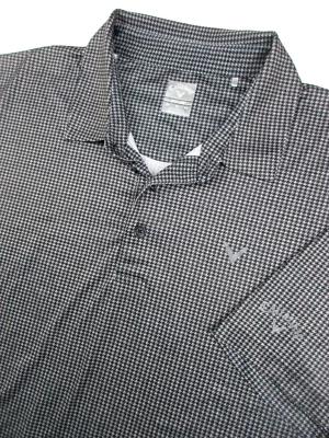 Camisa polo masculina 2X Big Callway Opti Dri cinza preta houndstooth golfe  - Imagem 1 de 4