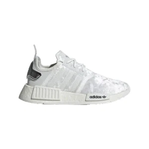 Zapato para mujer Adidas NMD_R1 “Blanco cristal” terciopelo plateado (talla 8,5) GW5681 Boost - Imagen 1 de 5