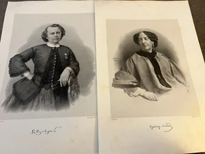 Litografía antigua George Sand más otra - Imagen 1 de 8