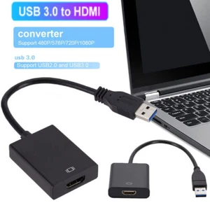 USB to HDMI Adapter HD 1080P Video Cable Converter Laptop PC HDTV HDCP USB 3.0 - Picture 1 of 10