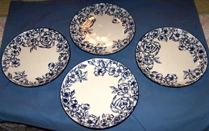 4 Gabriela Blue Pfaltzgraff Luncheon/Salad Plates - Picture 1 of 2