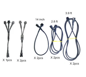 Cable de extensión negro de 3 tamaños cable en Y divisor de 3 vías para iluminación LED de motocicleta - Imagen 1 de 12
