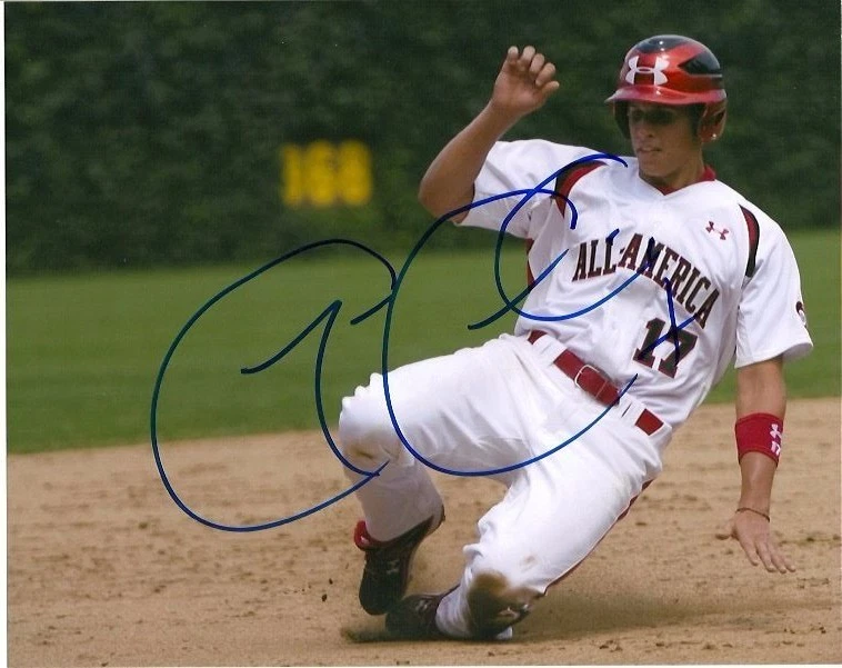 GARIN CECCHINI Signed Autographed 8x10 Photo Red Sox Brewers All American — 第 1/1 张图片