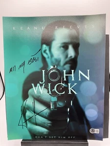 Foto firmata Keanu Reeves 11x14 John Wick autografata iscrizione BAS Matrix - Foto 1 di 6