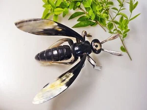 echt Horn Figur Fliege einmaliges Sammlerstück Tierfigur Länge 23 cm - Bild 1 von 6
