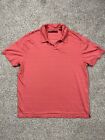 Perry Ellis Polo Shirt Adult Extra Large Salmon Cotton Blend Rugby Casual Mens