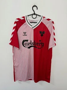 DENMARK NATIONAL TEAM 1986 HOME FOOTBALL SHIRT #10 JERSEY RETRO HUMMEL SIZE M - Picture 1 of 6