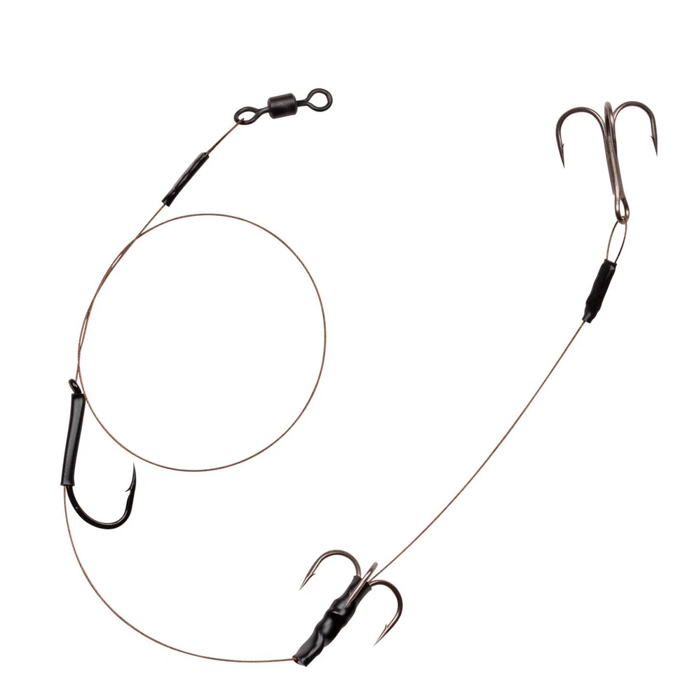 Spro HD Baitfish Rig - Stahlvorfach 7x7 mit Einzelhaken + 2 Drillingen, Vorfach - Bild 1 von 1