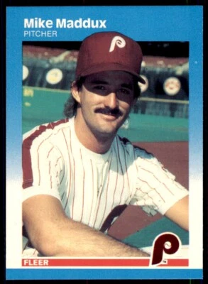 1987 Fleer Glossy Mike Maddux Rookie . Philadelphia Phillies #179 - Image 1 of 2
