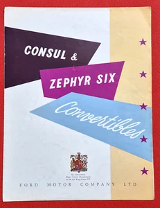 1953 FORD CONSUL & ZEPHYR SIX CONVERTIBLES Mk1 Sales Brochure - Picture 1 of 4