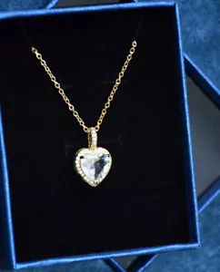 BCrown 14k vergoldet Damen Topas Herz Halskette mit 18" Kette & Geschenkbox - Bild 1 von 7