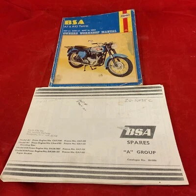 BSA A7 A10 Haynes Manual M121 And BSA A Group 00-5086 Parts List - Image 1 of 4