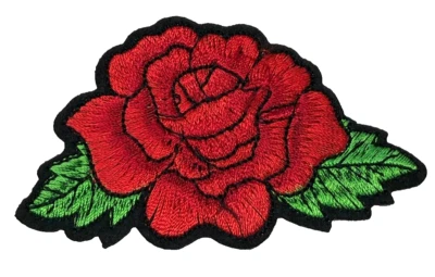 Patch Sew On Iron On Embroidered Clothing Hats Jackets Coat  ROSE FLOWER A127 - Image 1 of 3