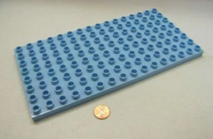 Rare LEGO Duplo LIGHT BLUE BASEPLATE 8X16 HOUSE PRINCESS PALACE HOSPITAL SHOP - Picture 1 of 3