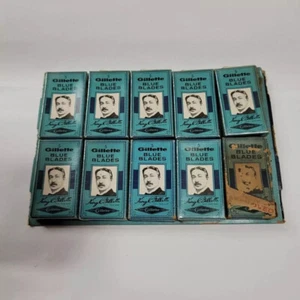 Gillette Blue Blades Vintage 50 Razor Blade With Original Box DE2023 Australia - Picture 1 of 9